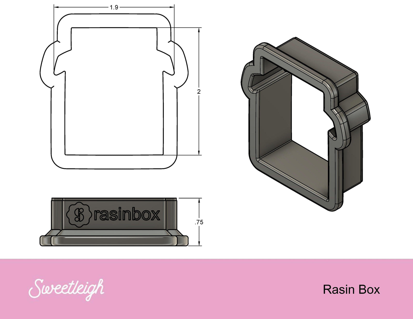 Raisin Box Cookie Cutter - Sweetleigh 