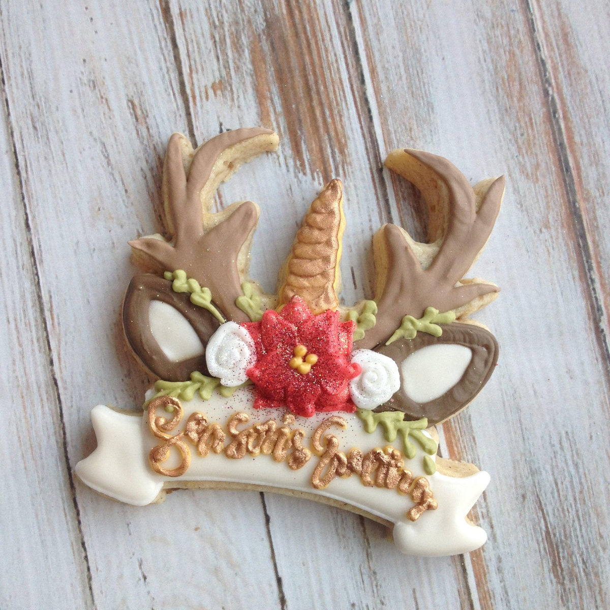 Reindeer Banner Cookie Cutter - Sweetleigh 