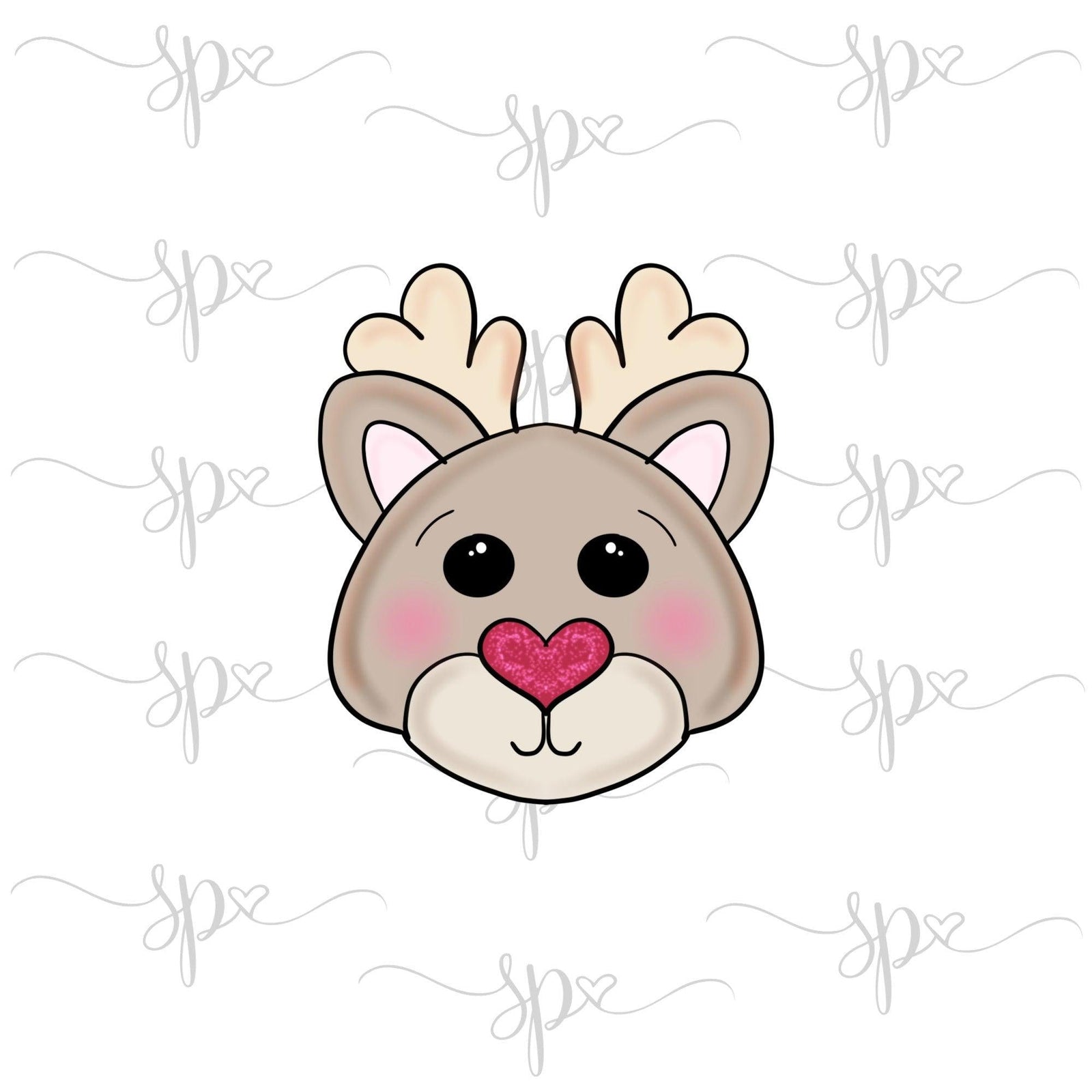 Reindeer Face 2019 Cookie Cutter - Sweetleigh 