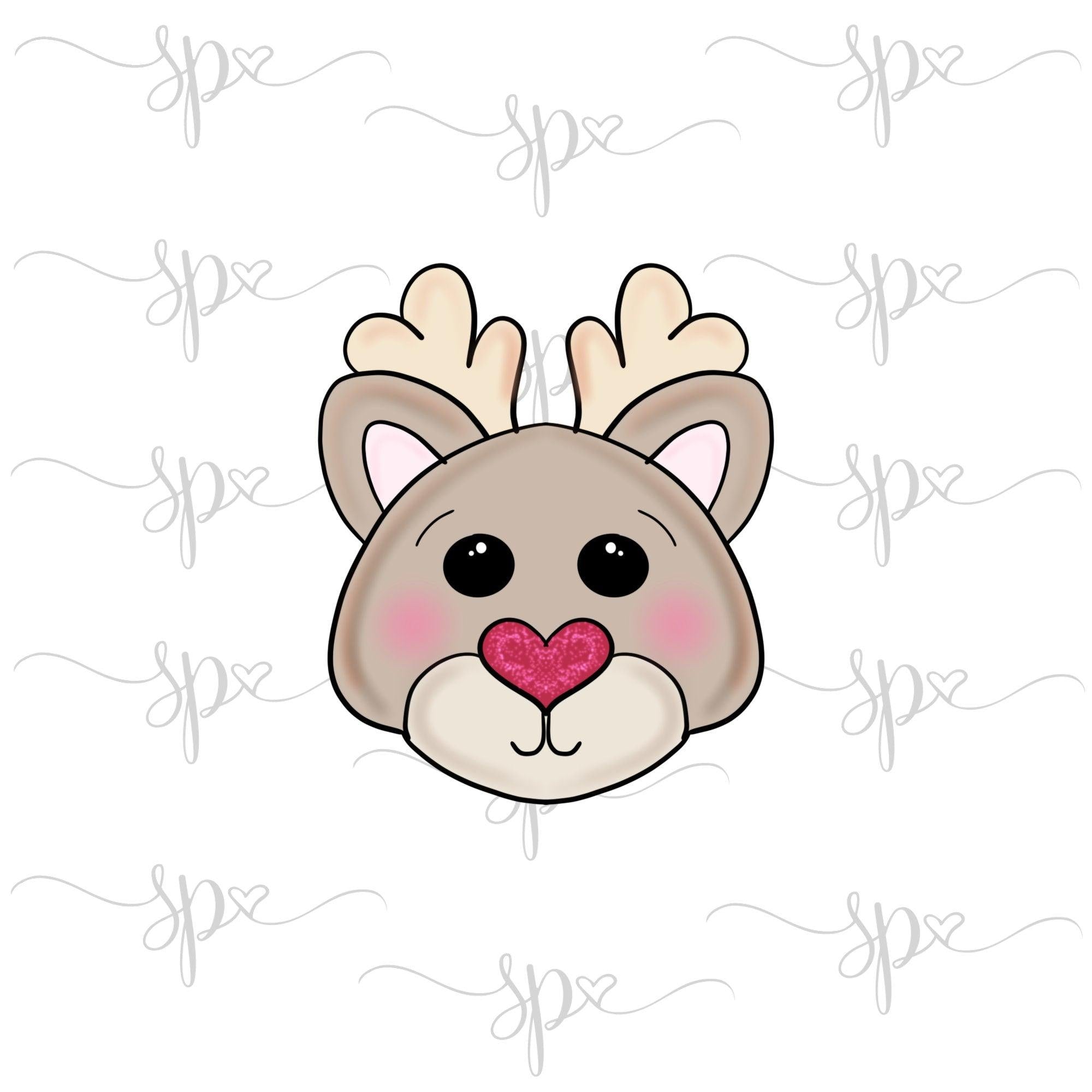 Reindeer Face 2019 Cookie Cutter - Sweetleigh 