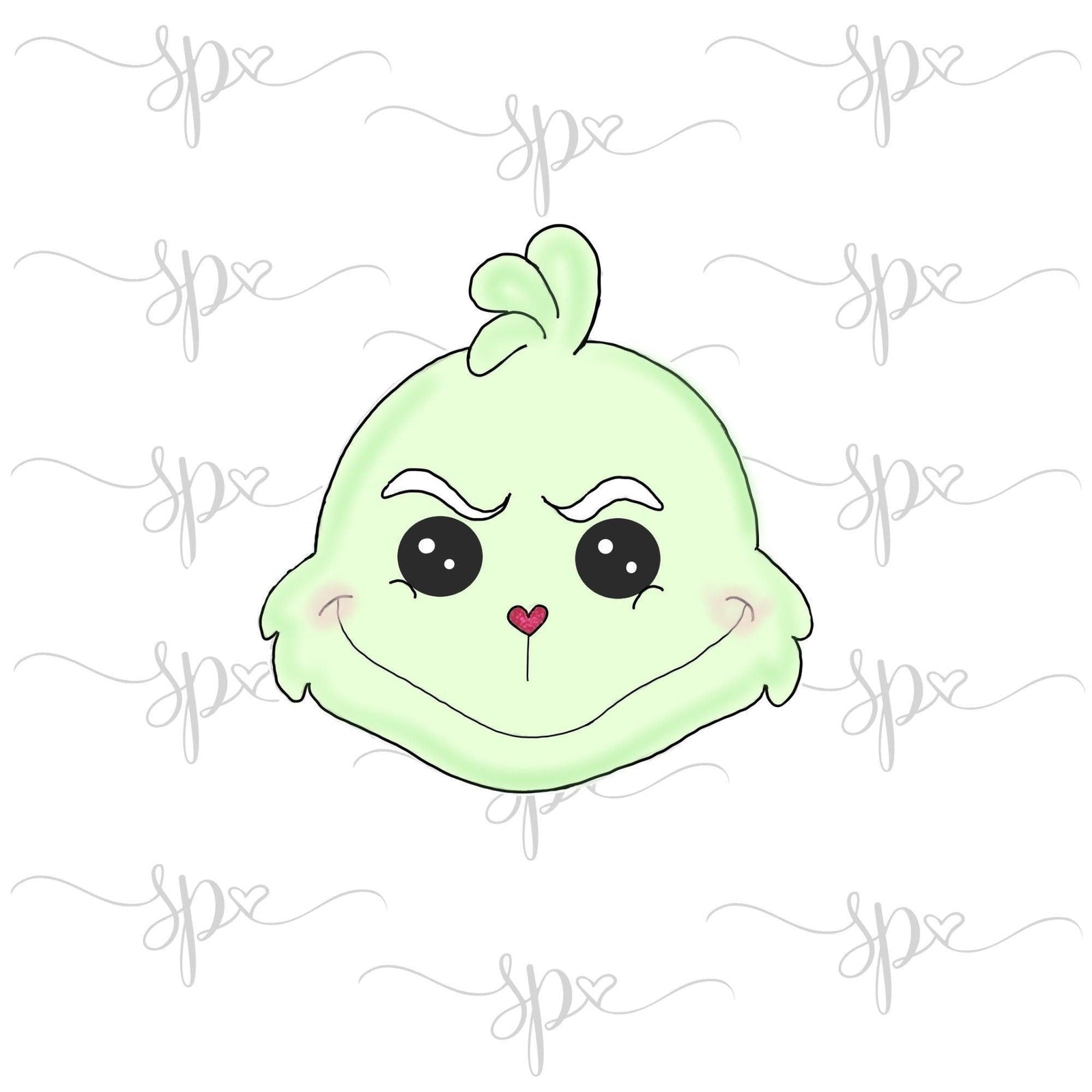 Resting Grinchy Face Cookie Cutter - Sweetleigh 