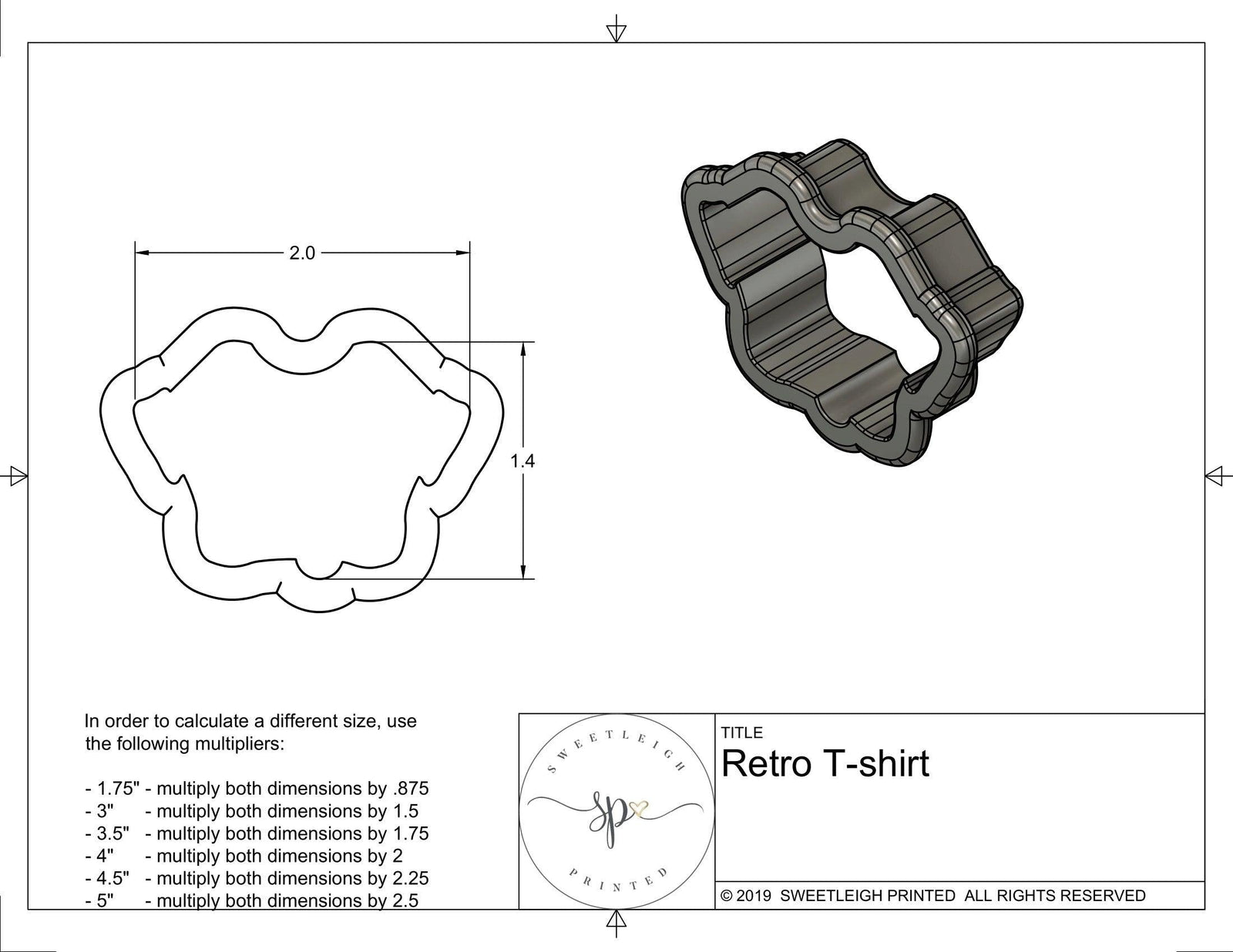 Retro T-Shirt Cookie Cutter - Sweetleigh 