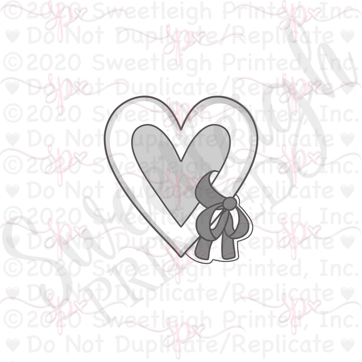 Ribbon Tied Heart Cookie Cutter - Sweetleigh 