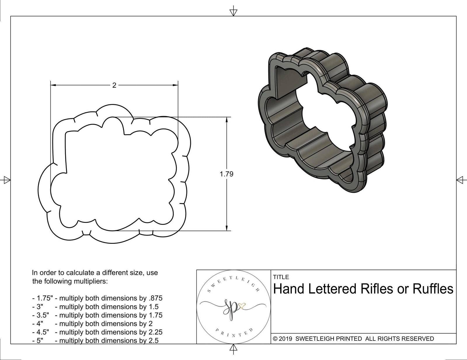 Rifles or Ruffles Cookie Cutter - Sweetleigh 