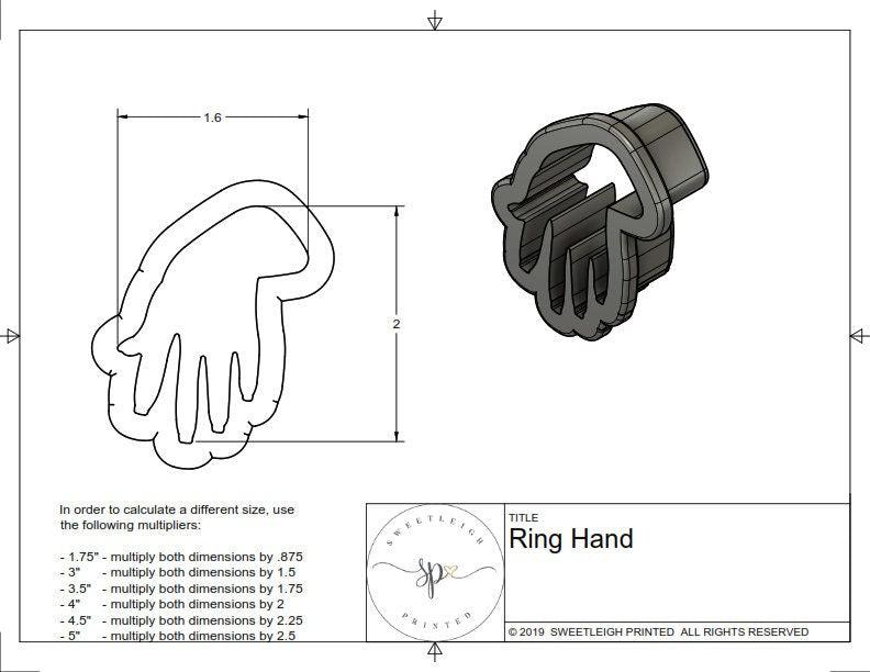 Ring Hand Cookie Cutter - Sweetleigh 