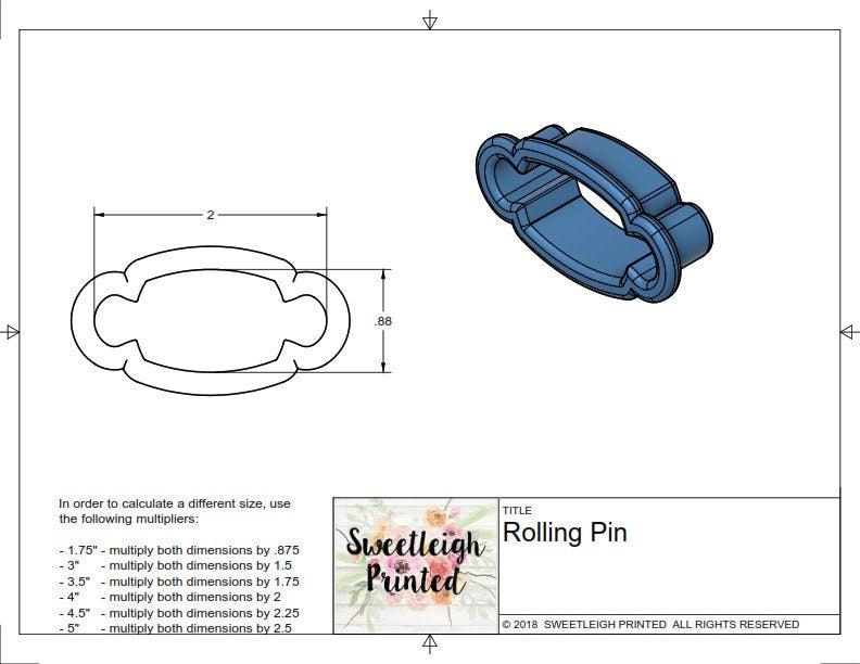 Rolling Pin Cookie Cutter - Sweetleigh 