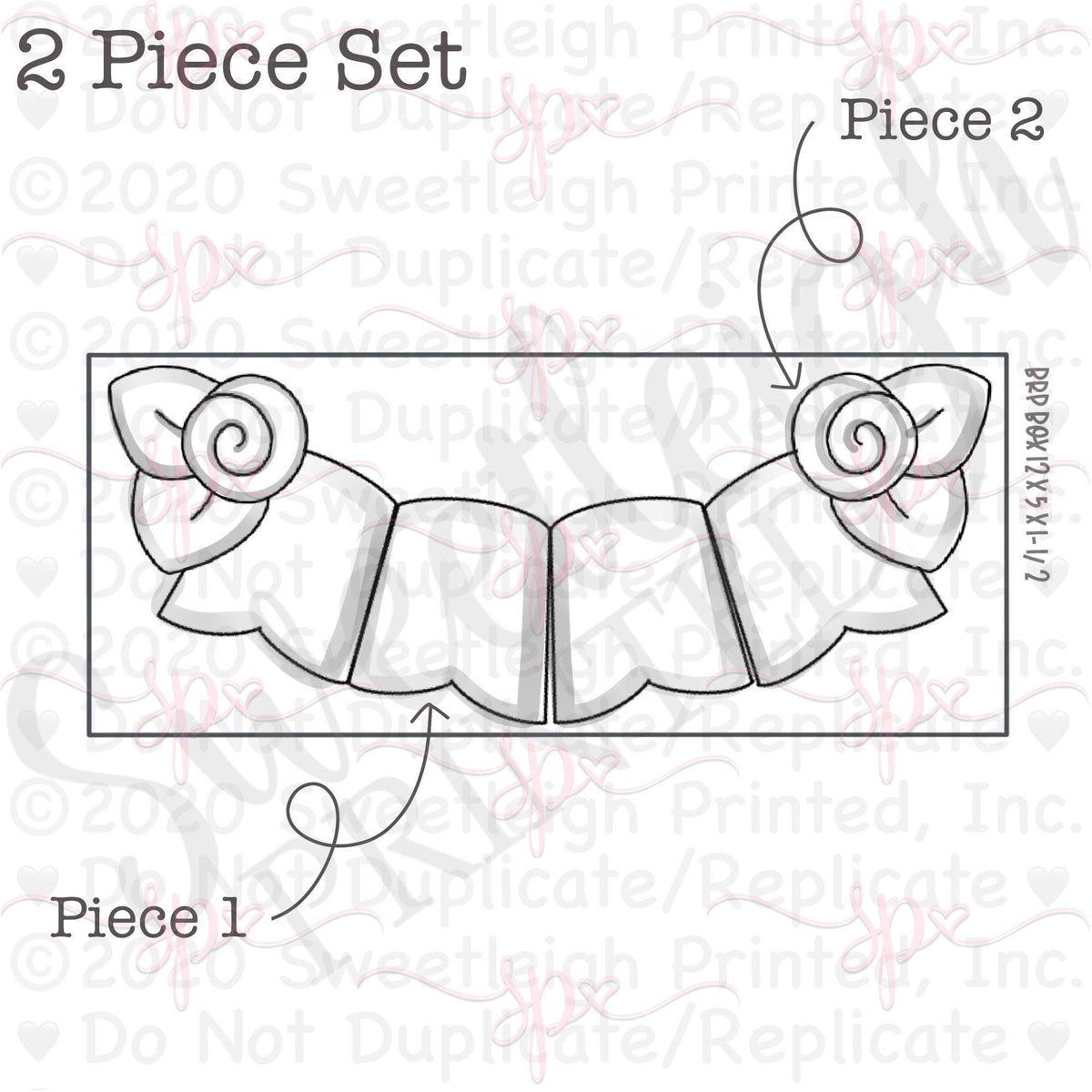Rose Bunting 2 Piece Cookie Cutter Set - Sweetleigh 