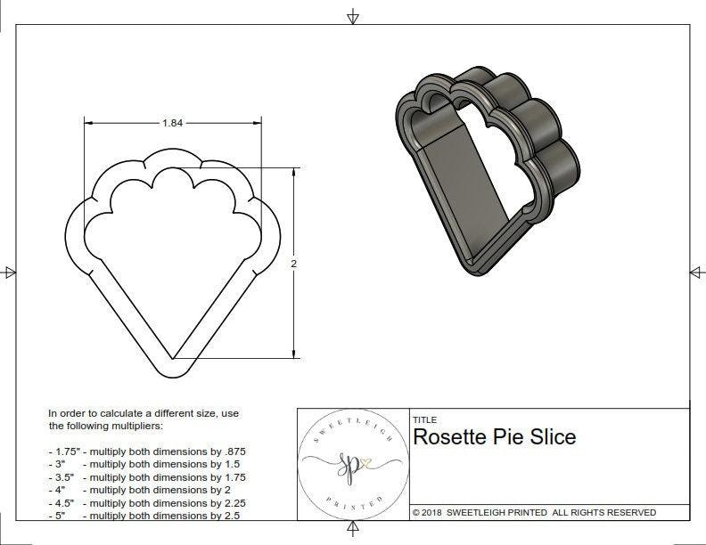 Rosette Pie Slice Cookie Cutter - Sweetleigh 