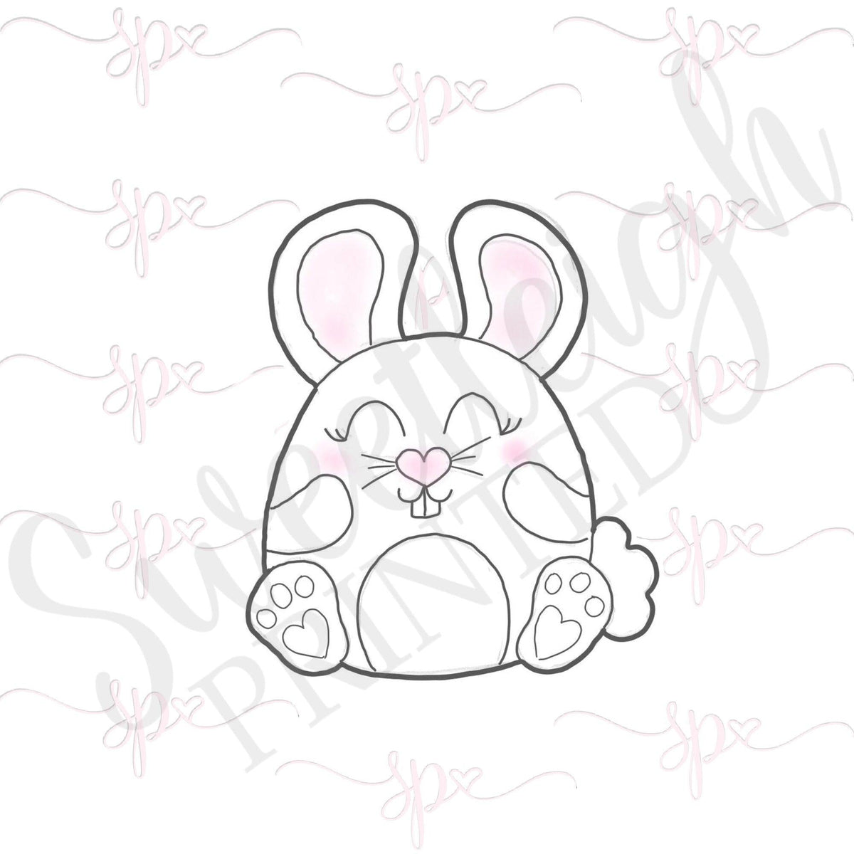 Round Bunny Cookie Cutter - Sweetleigh 