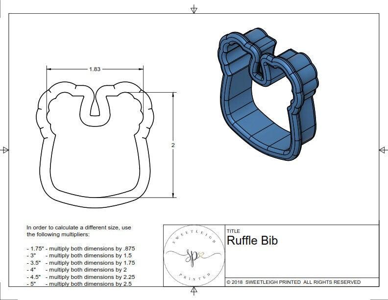 Ruffle Bib Cookie Cutter - Sweetleigh 