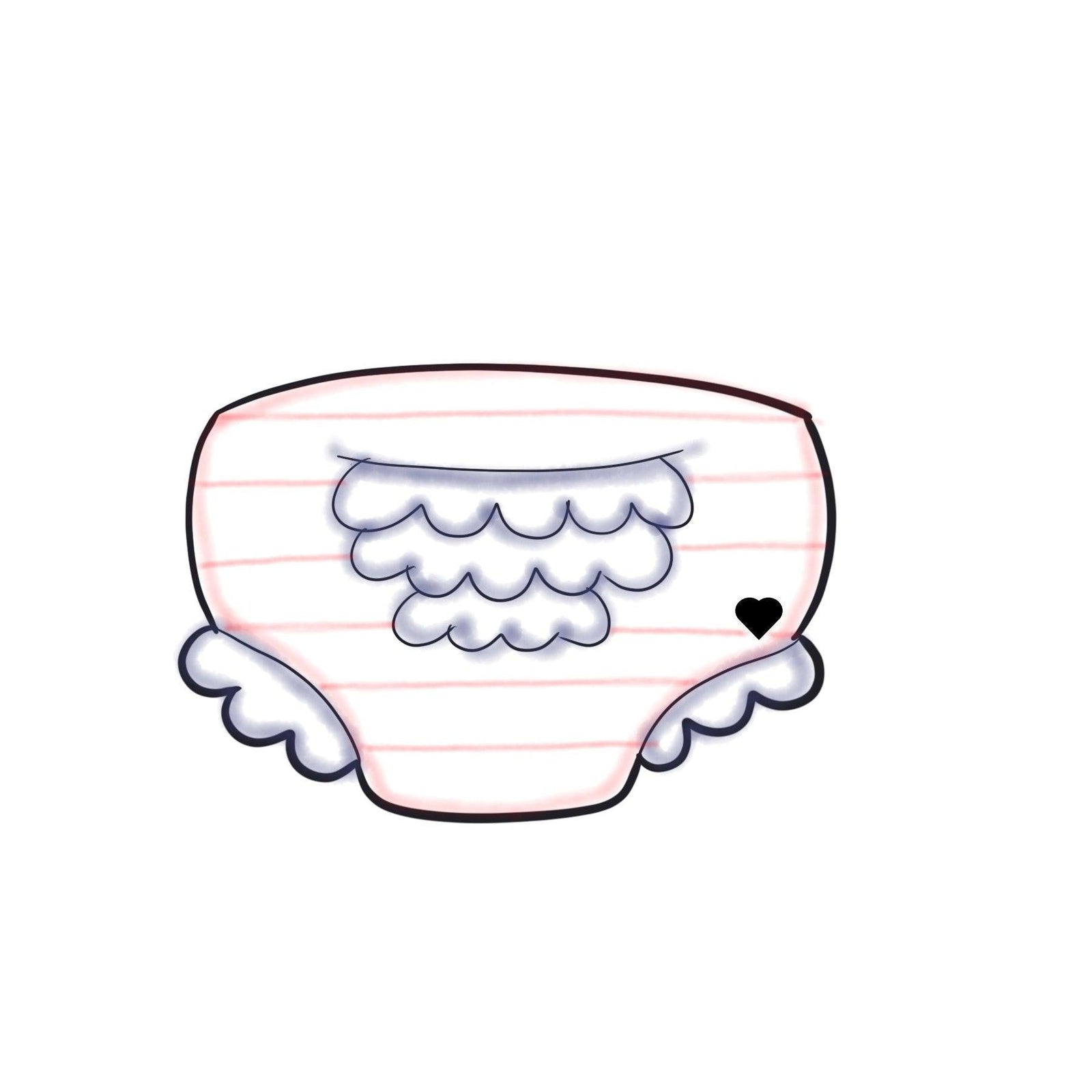 Ruffle Diaper Cookie Cutter - Sweetleigh 