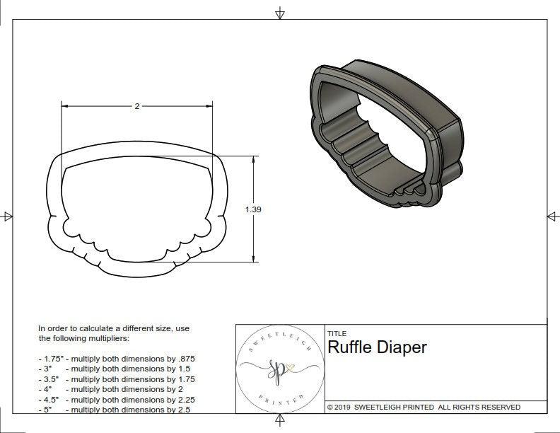 Ruffle Diaper Cookie Cutter - Sweetleigh 