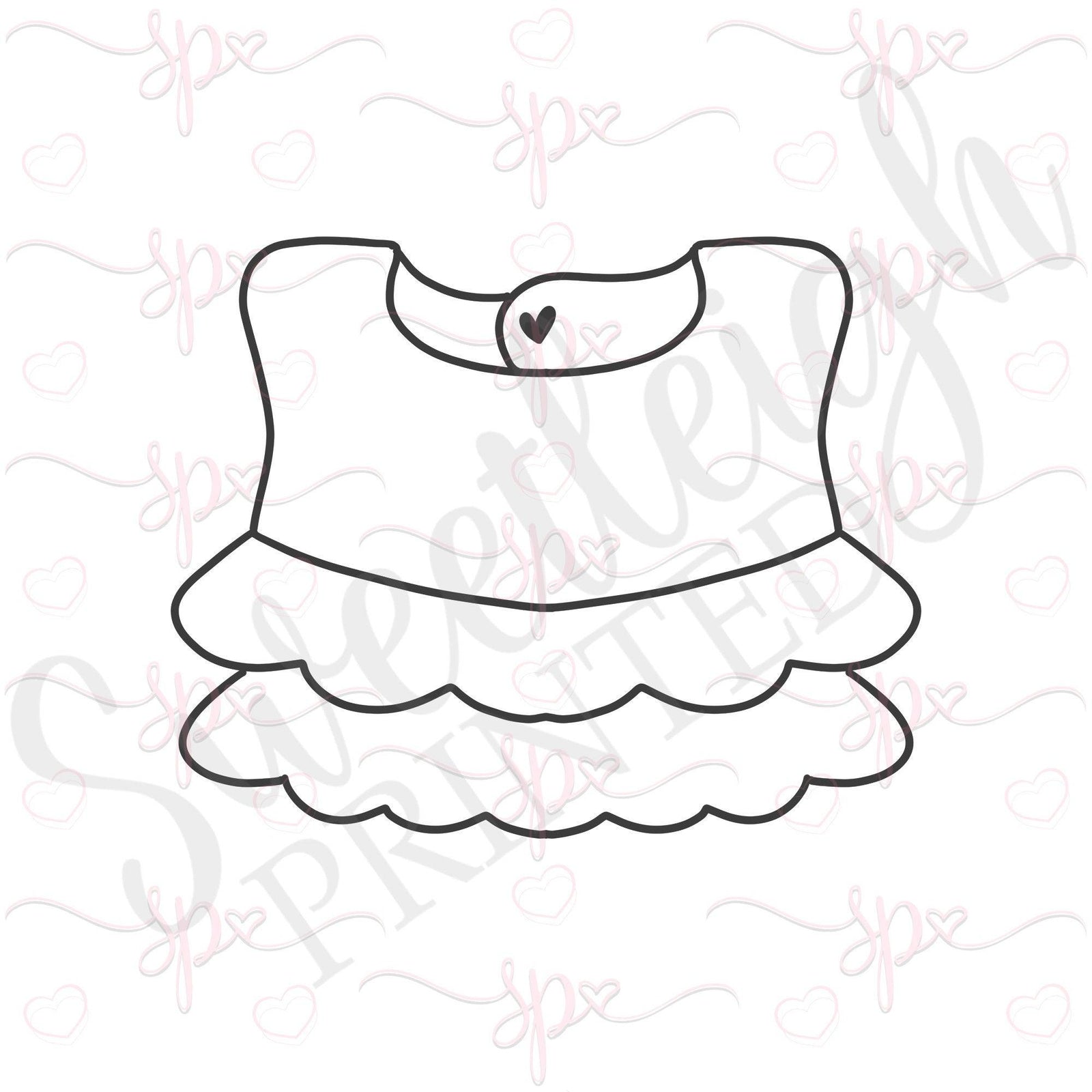 Ruffled Linen Bib Cookie Cutter - Sweetleigh 