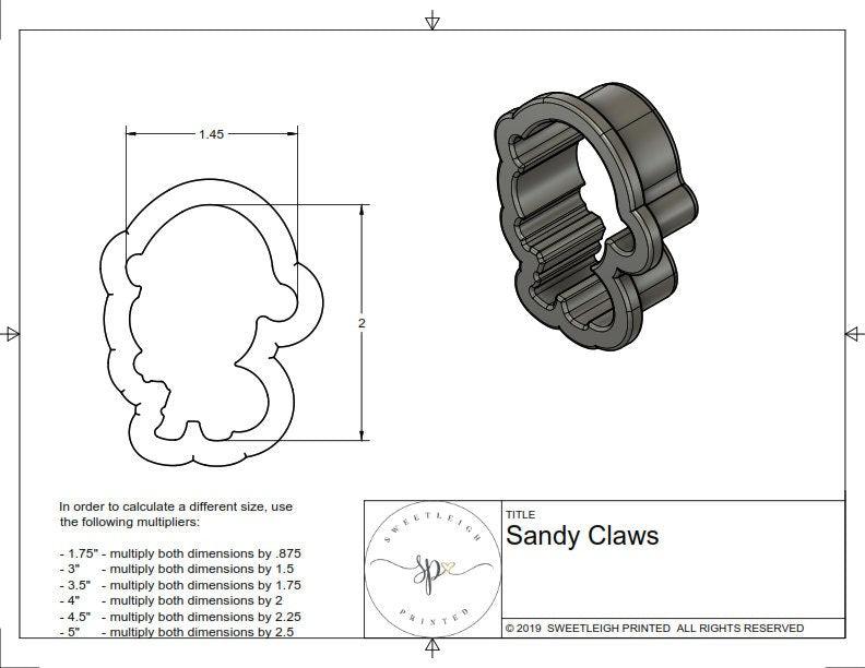 Sandy Claws Cookie Cutter - Sweetleigh 