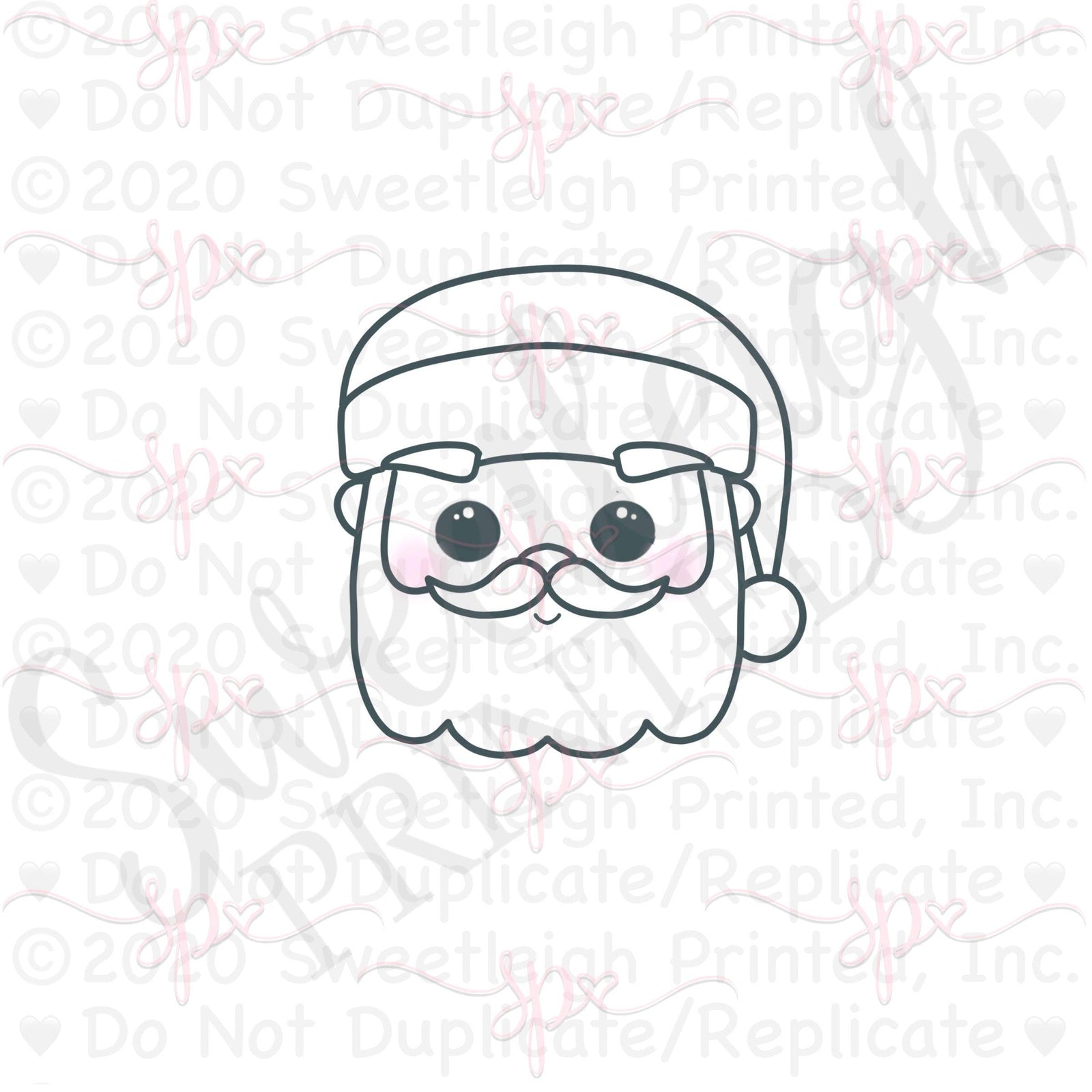 Santa Face 2020 Cookie Cutter - Sweetleigh 