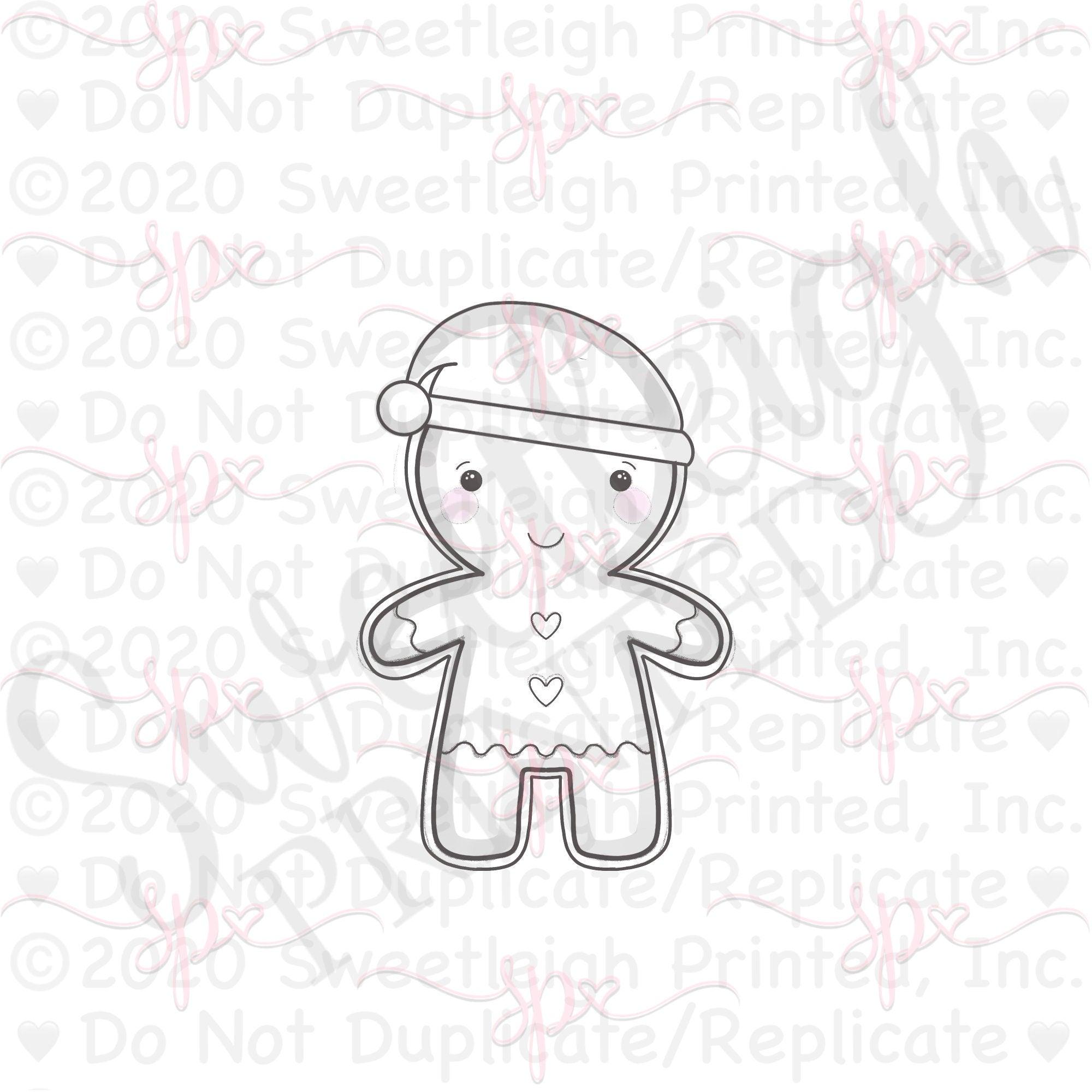 Santa Hat Gingy 2021 Cookie Cutter - Sweetleigh 
