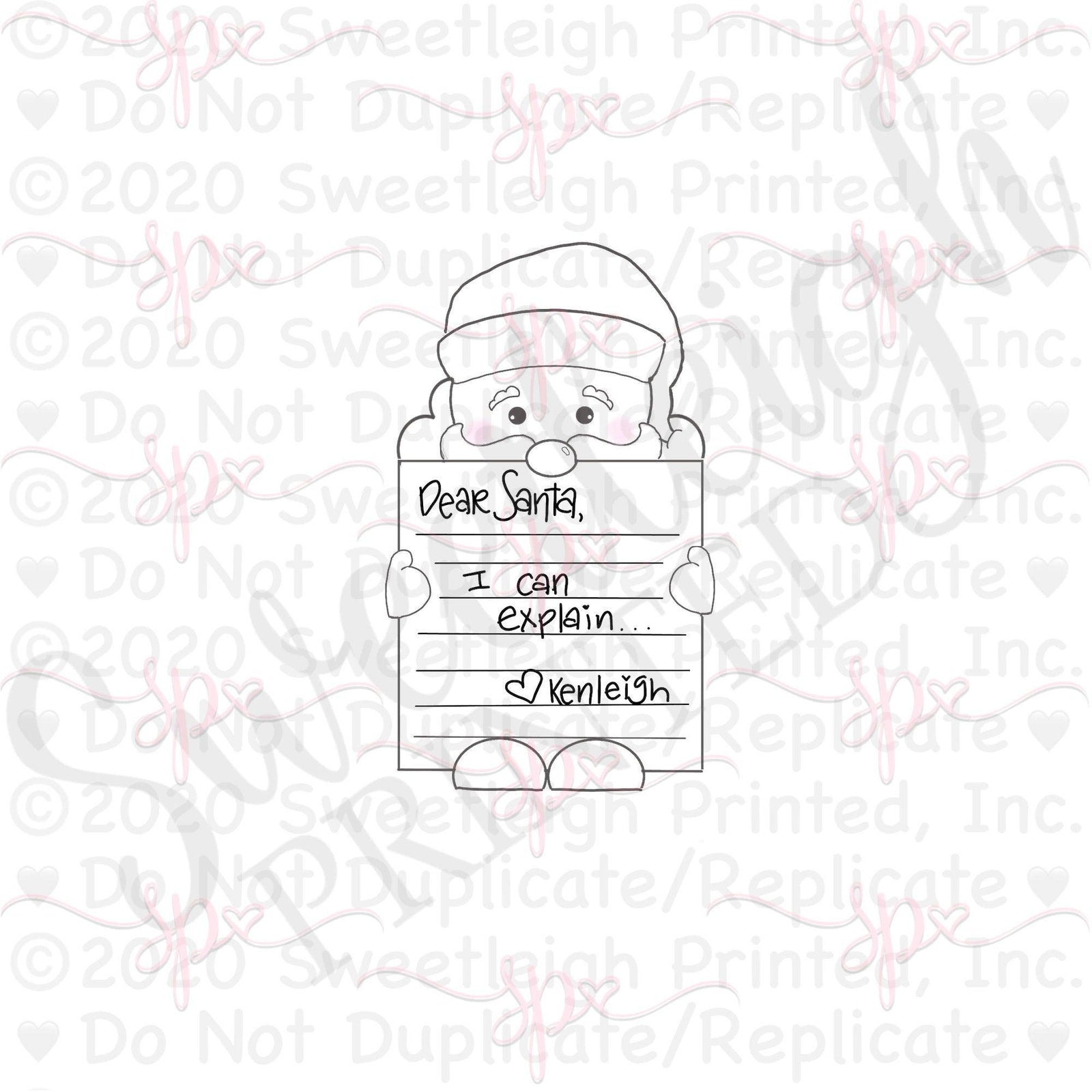 Santa with Letter Cookie Cutter - Sweetleigh 