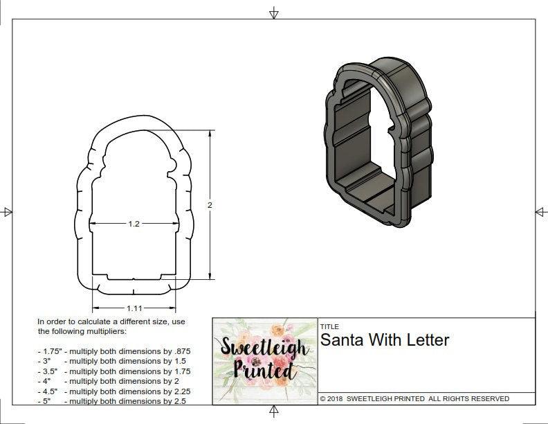 Santa with Letter Cookie Cutter - Sweetleigh 