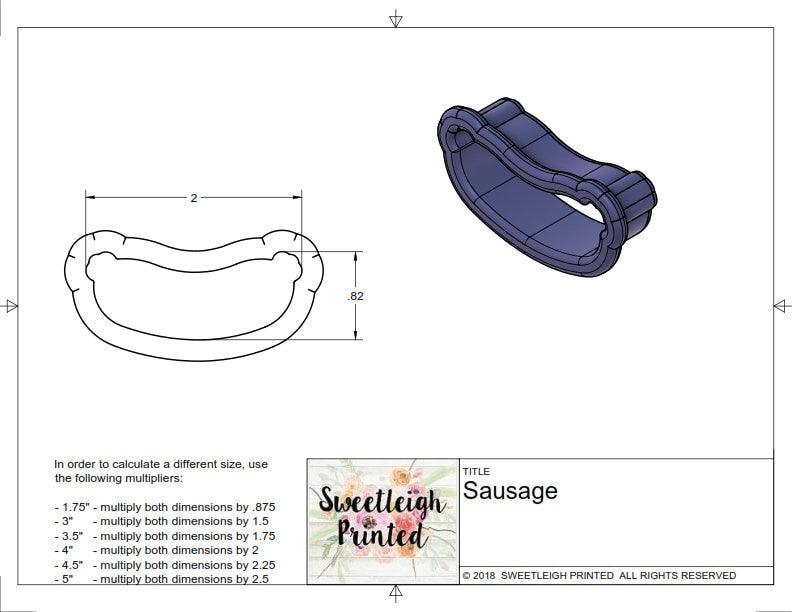 Sausage Cookie Cutter - Sweetleigh 