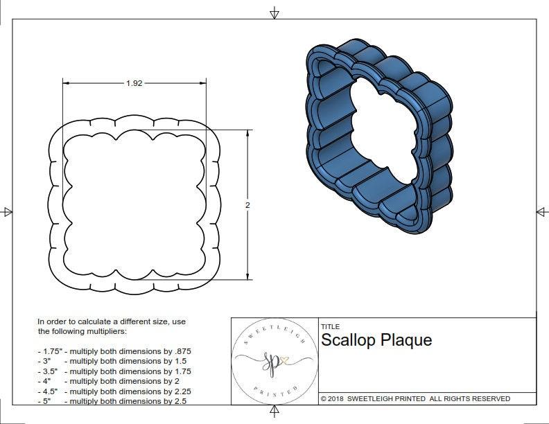 Scallop Plaque Cookie Cutter - Sweetleigh 