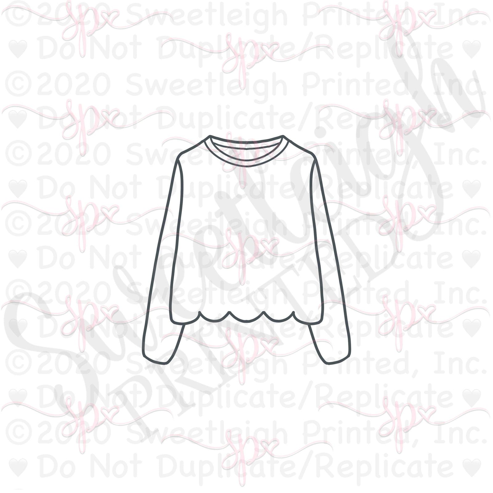 Scallop Sweater Cookie Cutter - Sweetleigh 