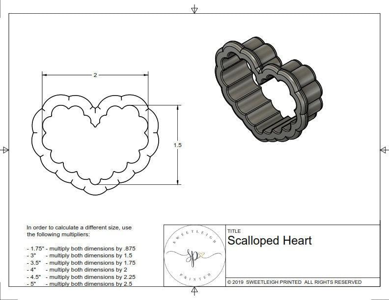 Scalloped Heart Cookie Cutter - Sweetleigh 