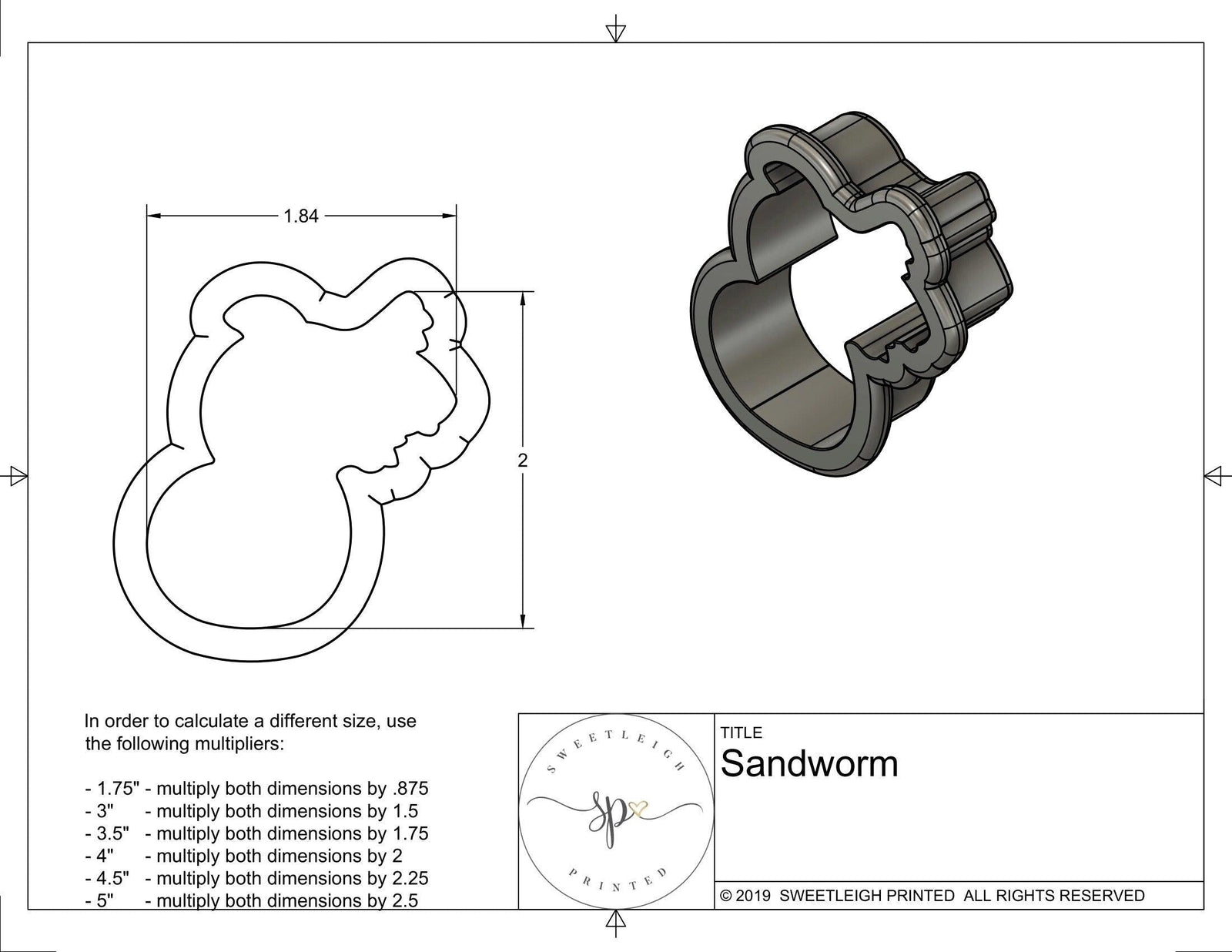 Scary Worm Cookie Cutter - Sweetleigh 
