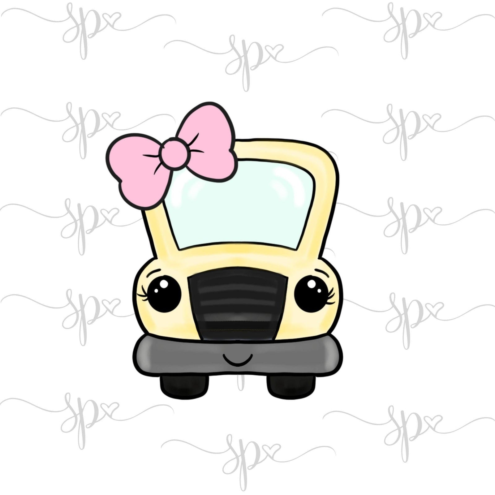 School Bus with Bow Cookie Cutter - Sweetleigh 