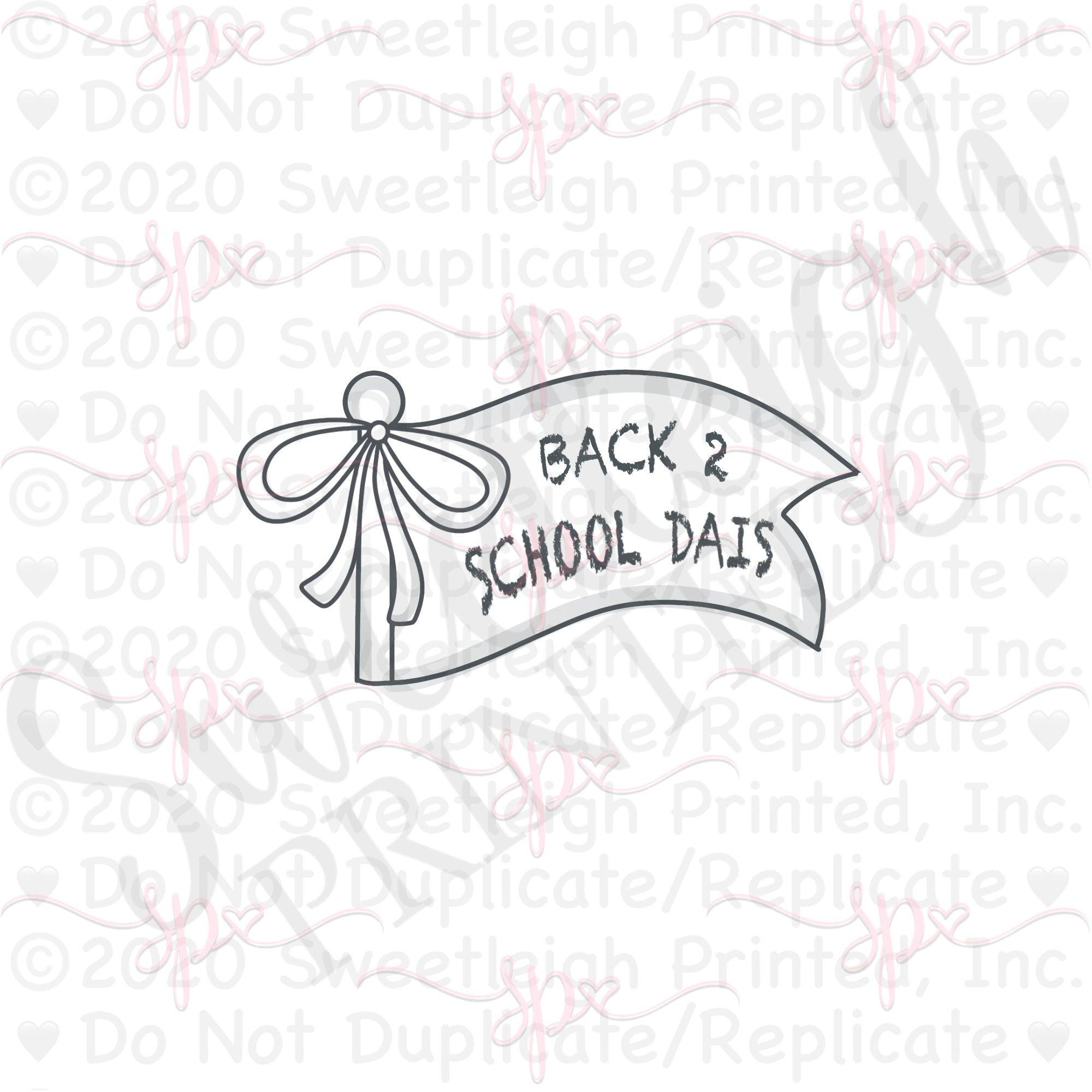 School Dais Pennant Cookie Cutter - Sweetleigh 