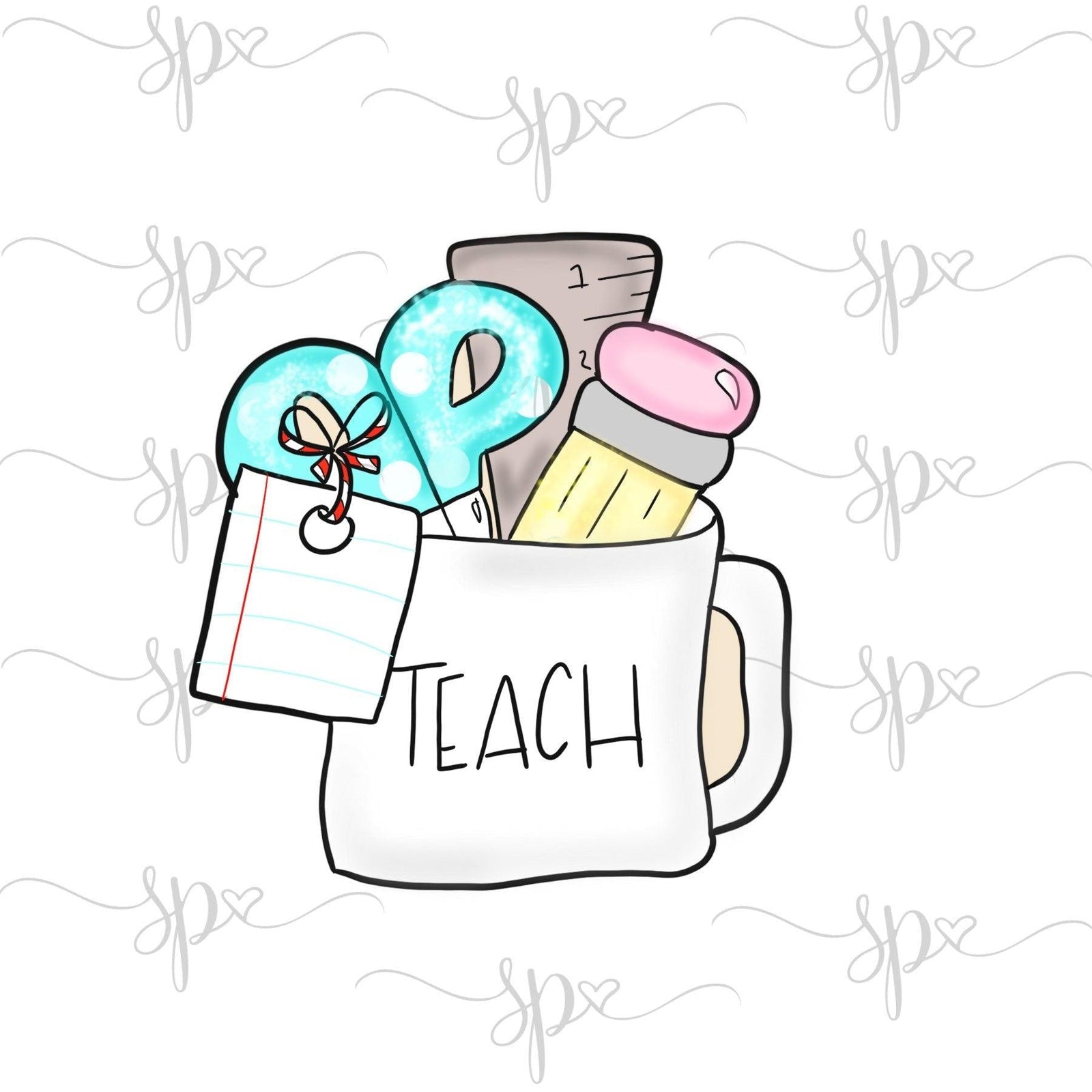 School Mug with Tag Cookie Cutter - Sweetleigh 