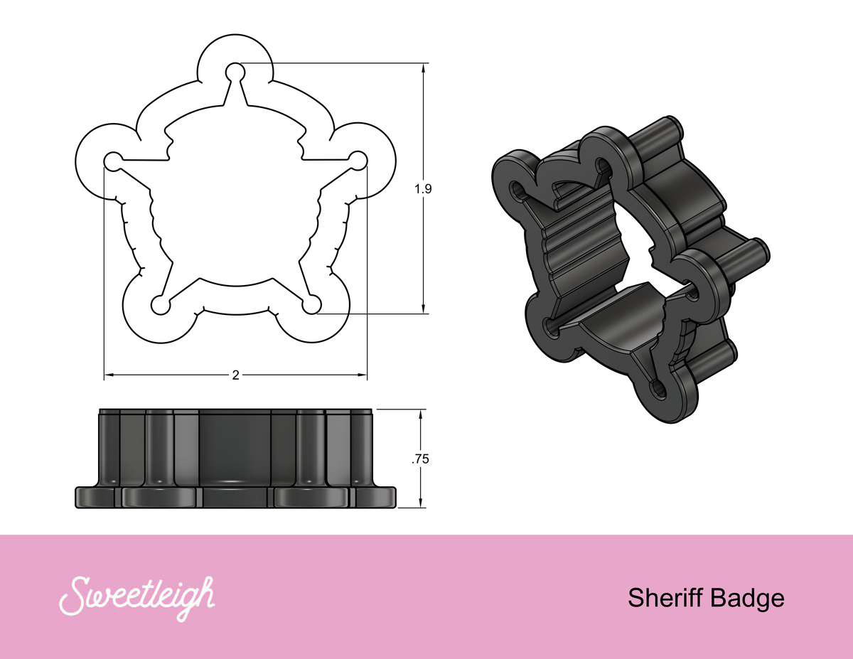 Sheriff Badge Cookie Cutter