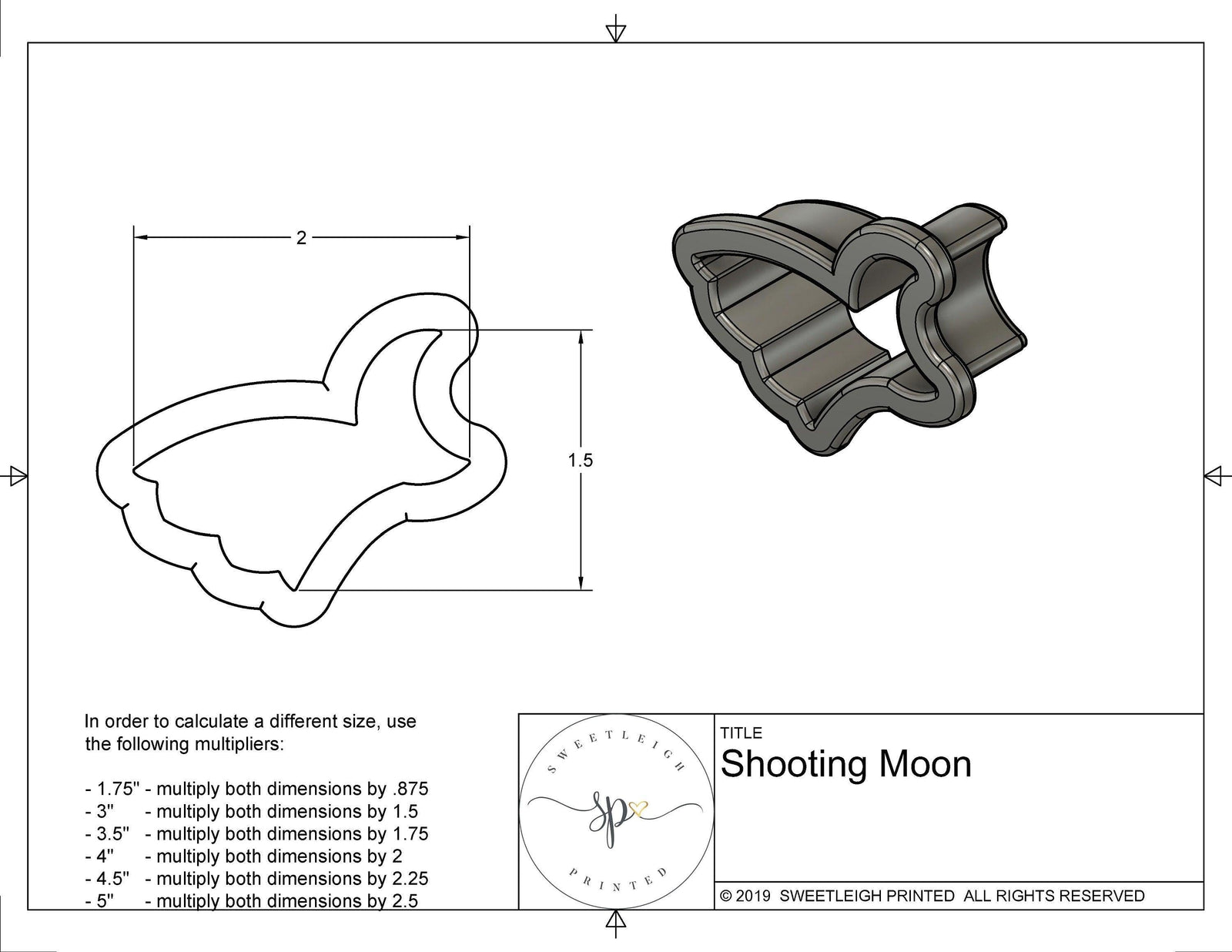 Shooting Moon Cookie Cutter - Sweetleigh 