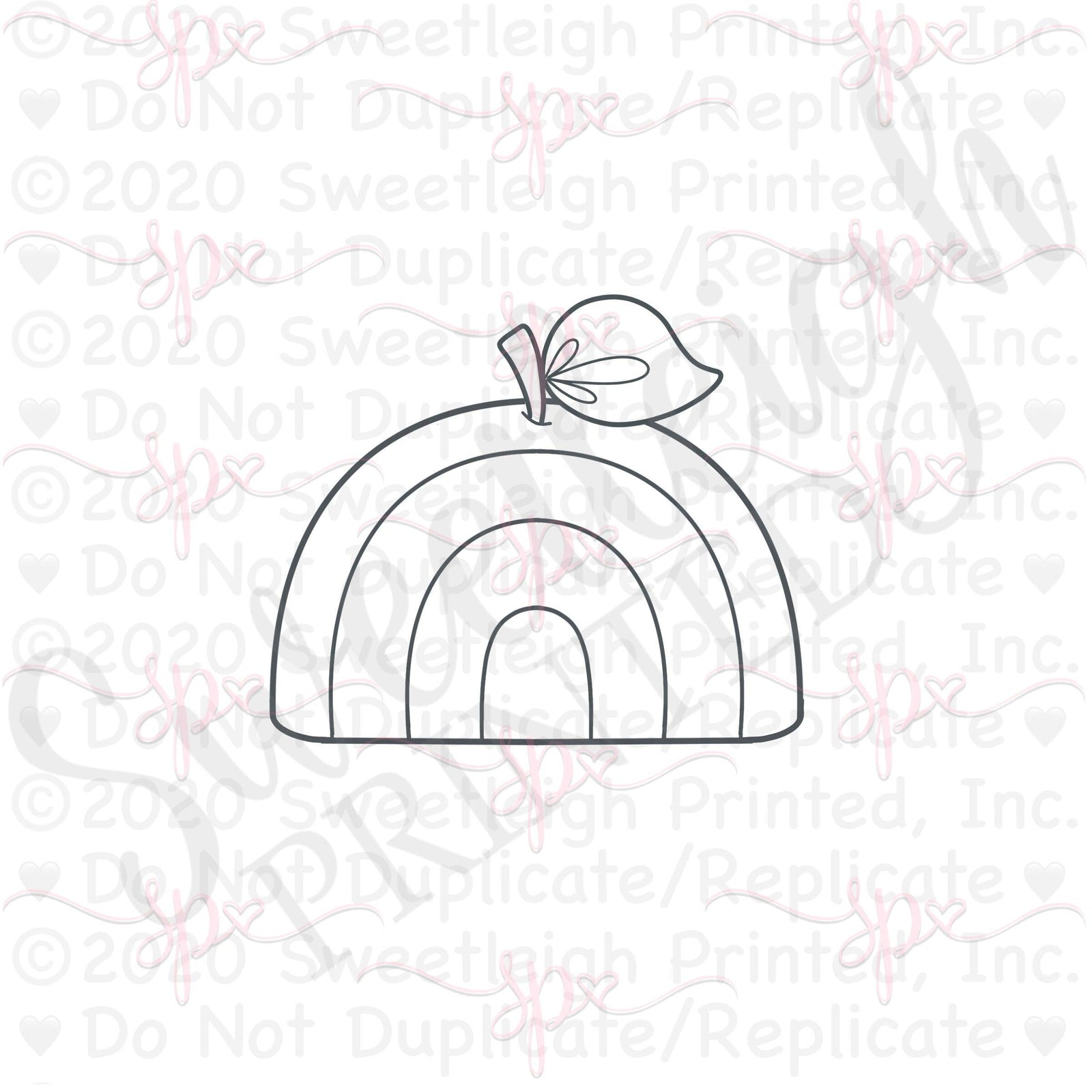 Short Apple Rainbow Cookie Cutter - Sweetleigh 