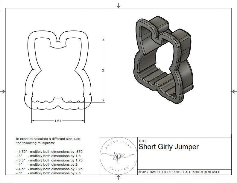 Short Girly Jumper Cookie Cutter - Sweetleigh 