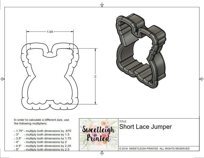 Short Lace Jumper Cookie Cutter - Sweetleigh 