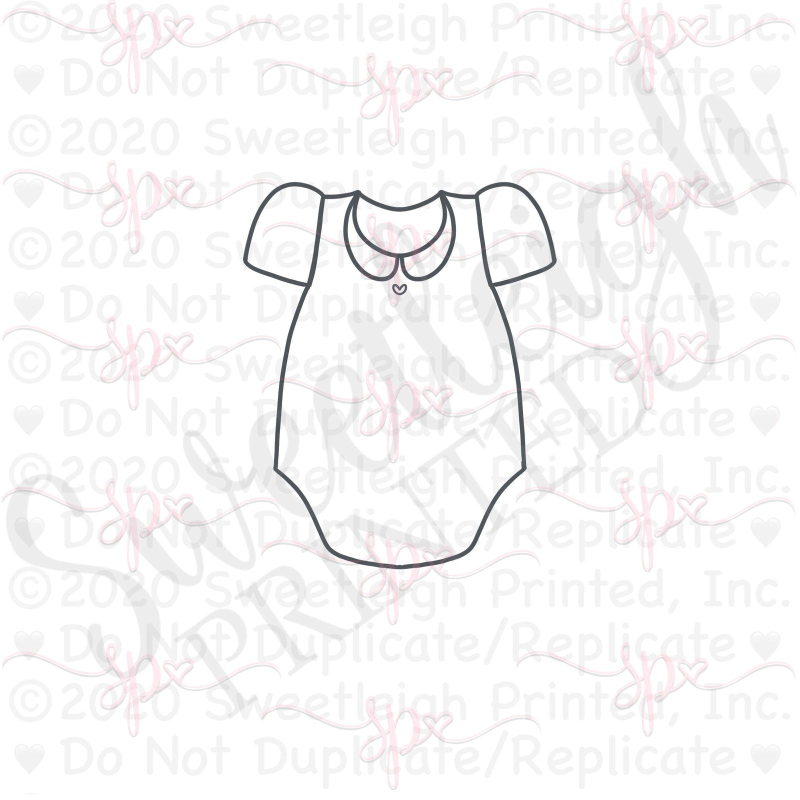 Short Sleeve Collar Onesie Cookie Cutter - Sweetleigh 