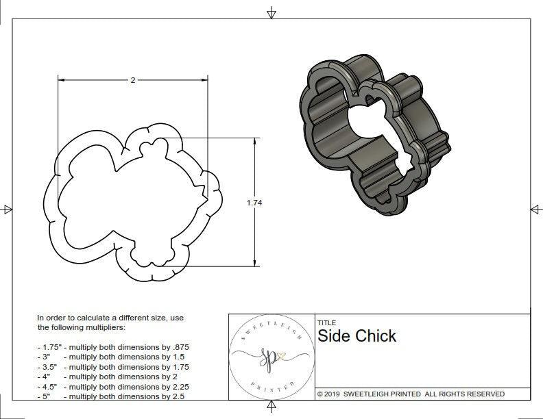 Side Chick Cookie Cutter - Sweetleigh 