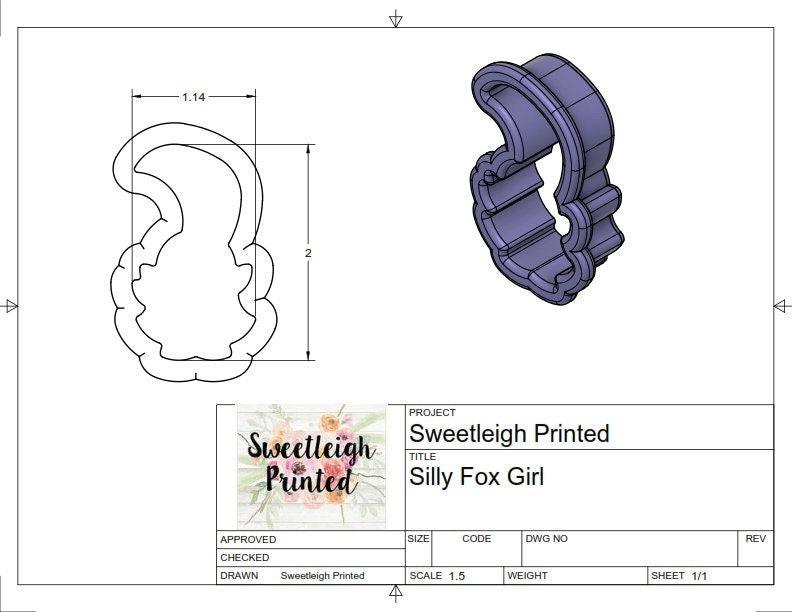 Silly Fox Girl Cookie Cutter - Sweetleigh 