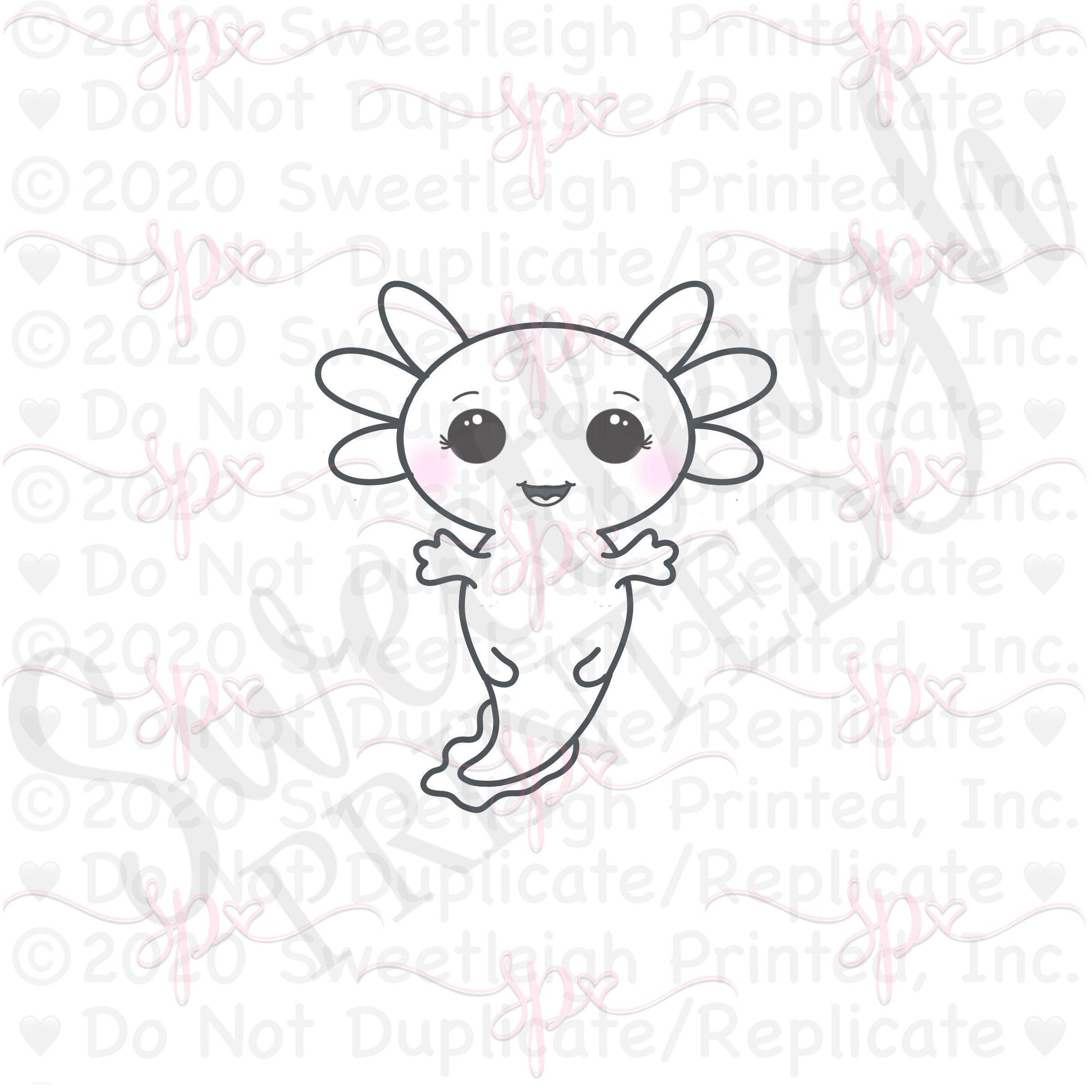 Simple Axolotl Cookie Cutter - Sweetleigh 