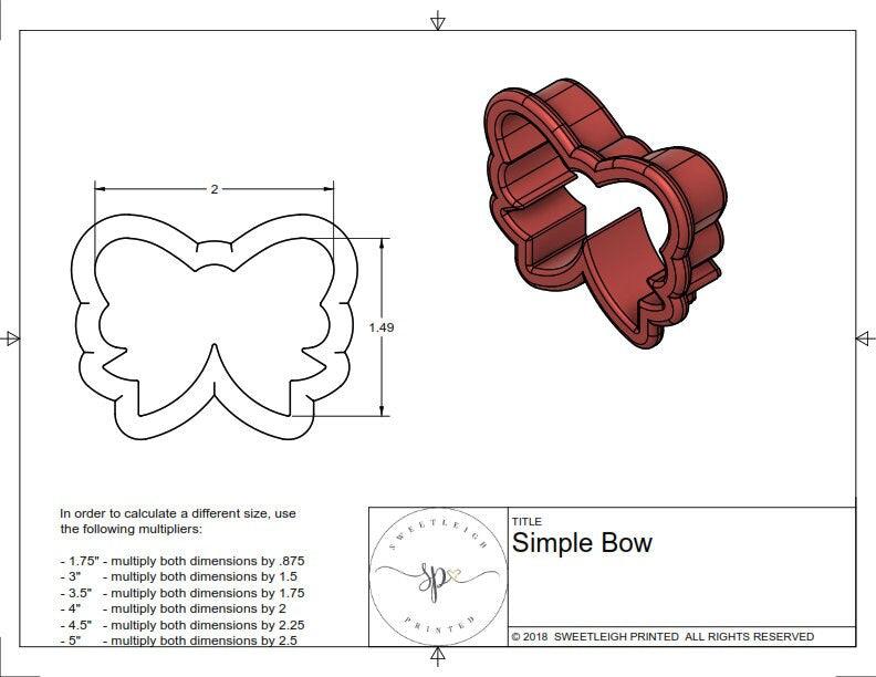 Simple Bow Cookie Cutter - Sweetleigh 
