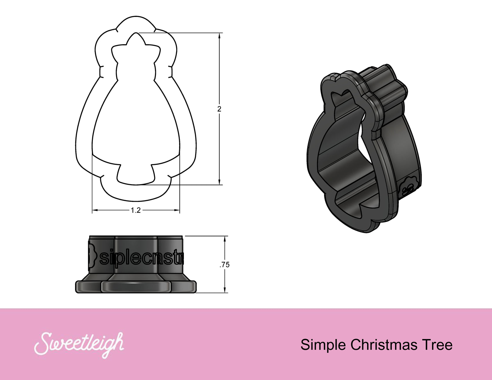 Simple Christmas Tree Cookie Cutter - Sweetleigh 