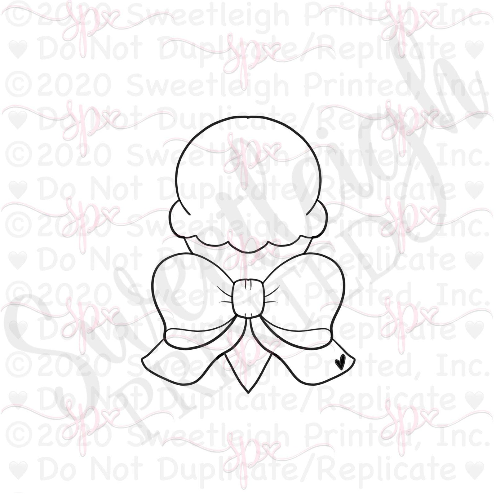 Single Scoop with Bow Cookie Cutter - Sweetleigh 
