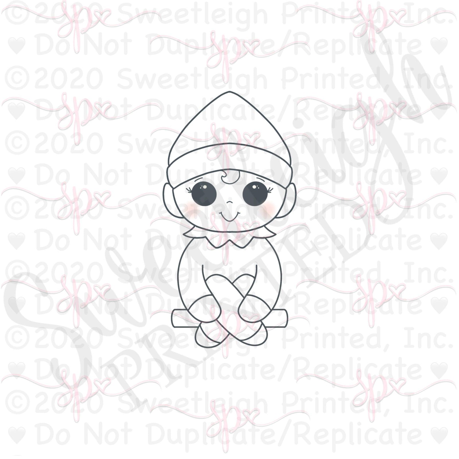 Sitting Elf Cookie Cutter - Sweetleigh 