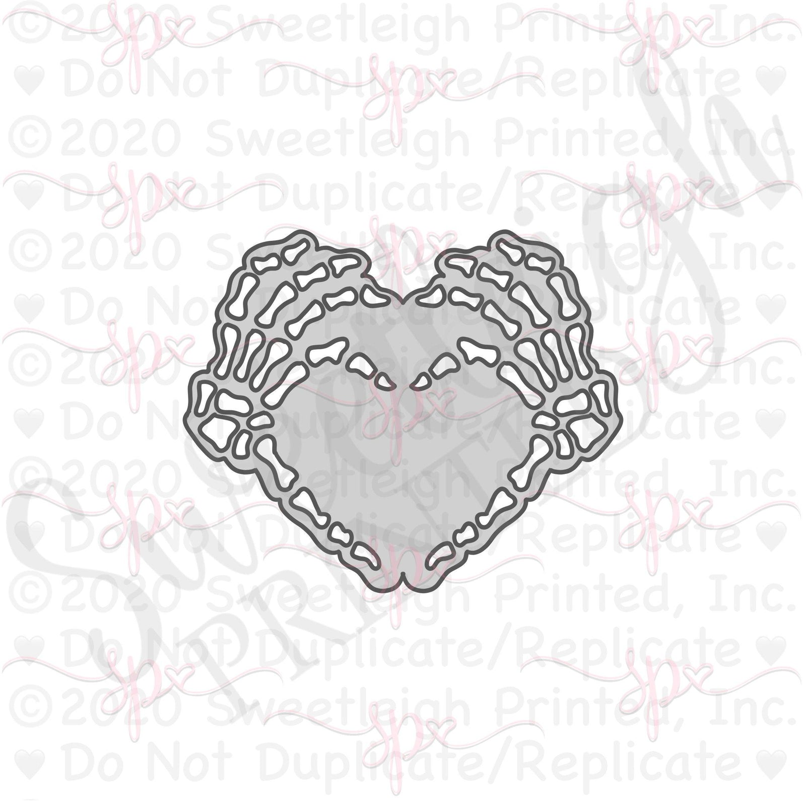 Skeleton Hands Heart Cookie Cutter - Sweetleigh 