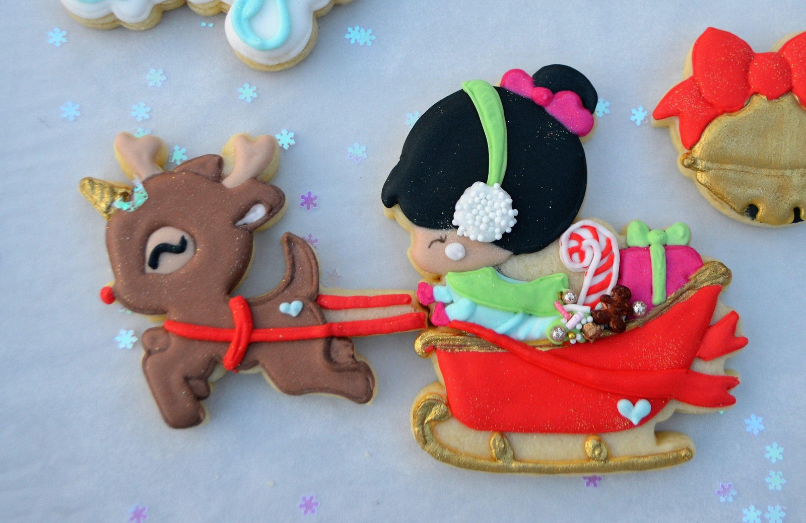 Sleigh Girl and Unicorn Rudolph Sleigh Cookie Cutter Set - Sweetleigh 