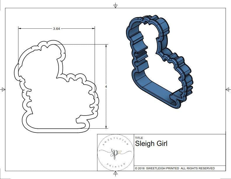 Sleigh Girl and Unicorn Rudolph Sleigh Cookie Cutter Set - Sweetleigh 