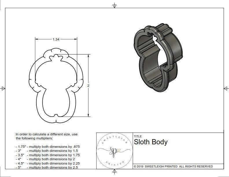 Sloth Cookie Cutter - Sweetleigh 