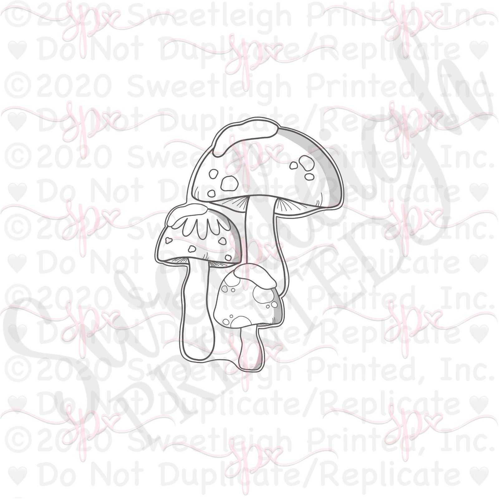 Snowy Mushroom Trio Cookie Cutter - Sweetleigh 