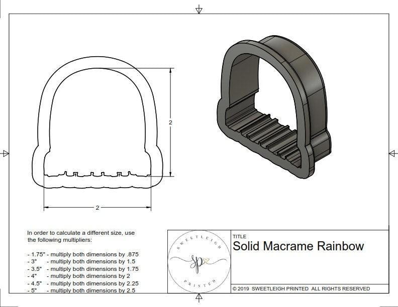 Solid Macrame Rainbow Cookie Cutter - Sweetleigh 