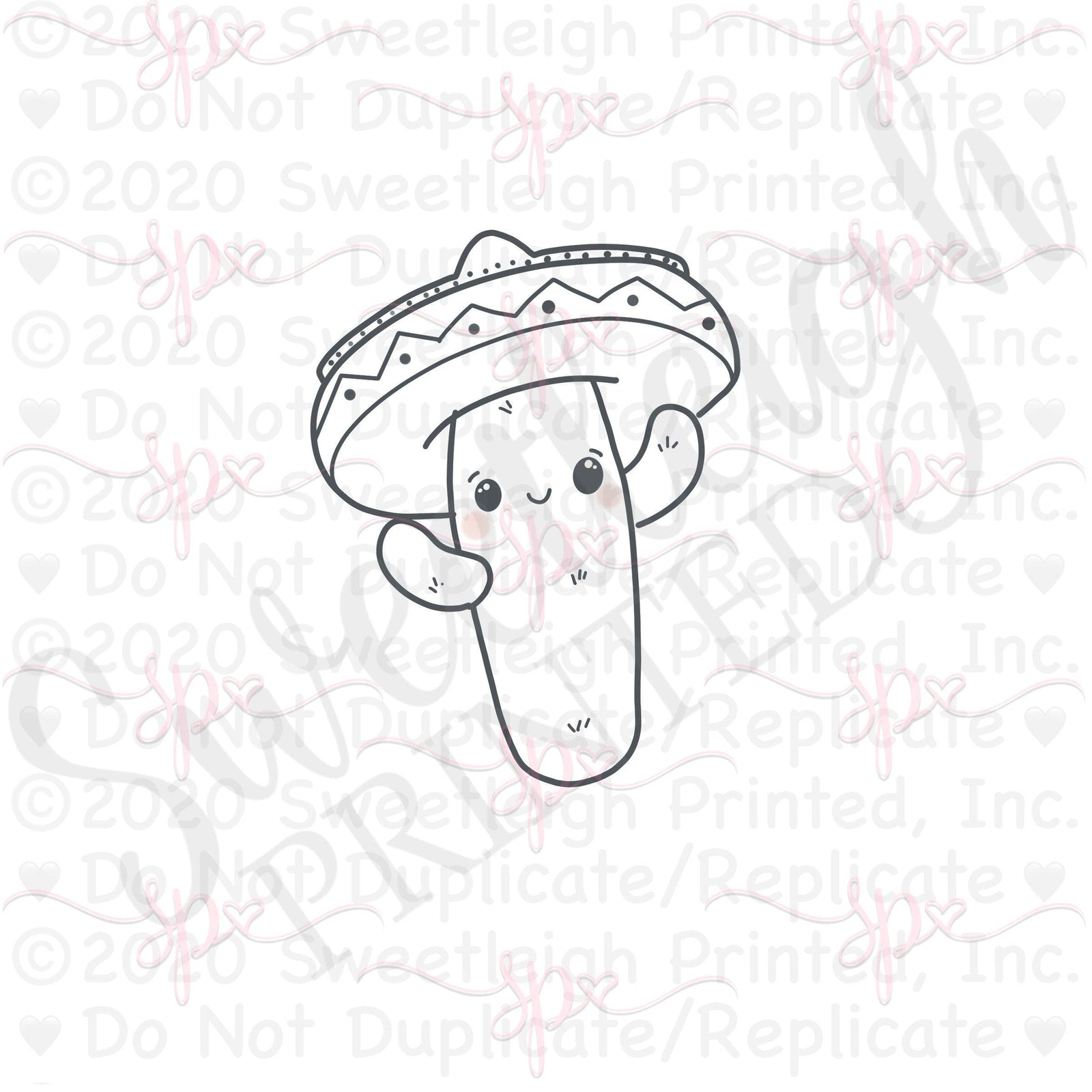 Sombrero Cactus Cookie Cutter - Sweetleigh 